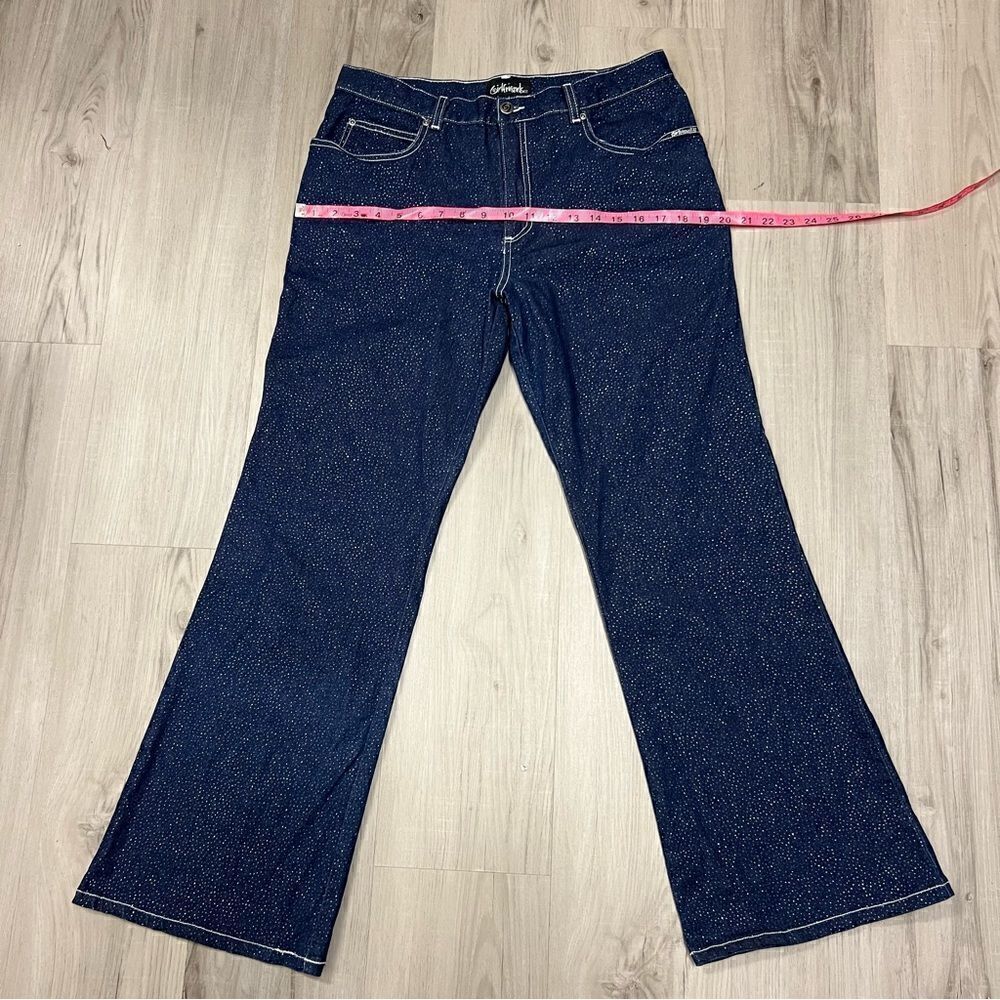 Girlfriends LA vintage y2k deadstock bootcut sparkly jeans NWOT Sz 15 stretchy - Picture 10 of 14